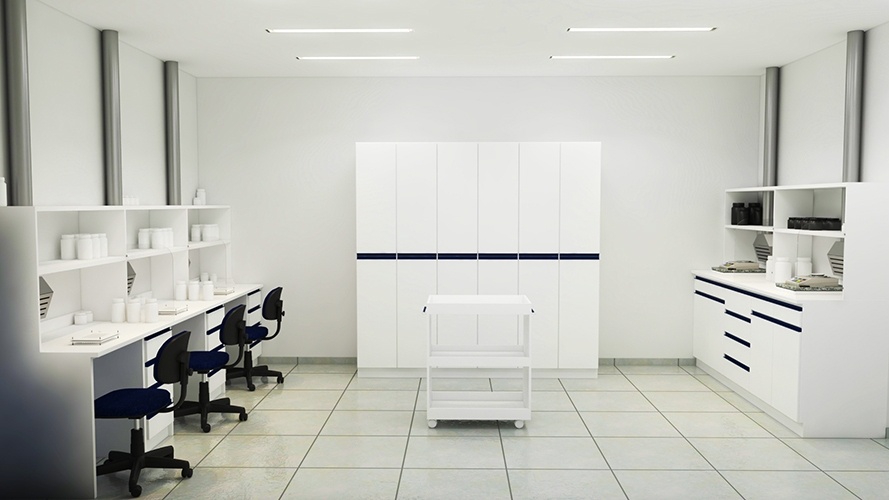 Laboratório de Farmácia de Manipulação Magistral com Móveis Técnicos DKM